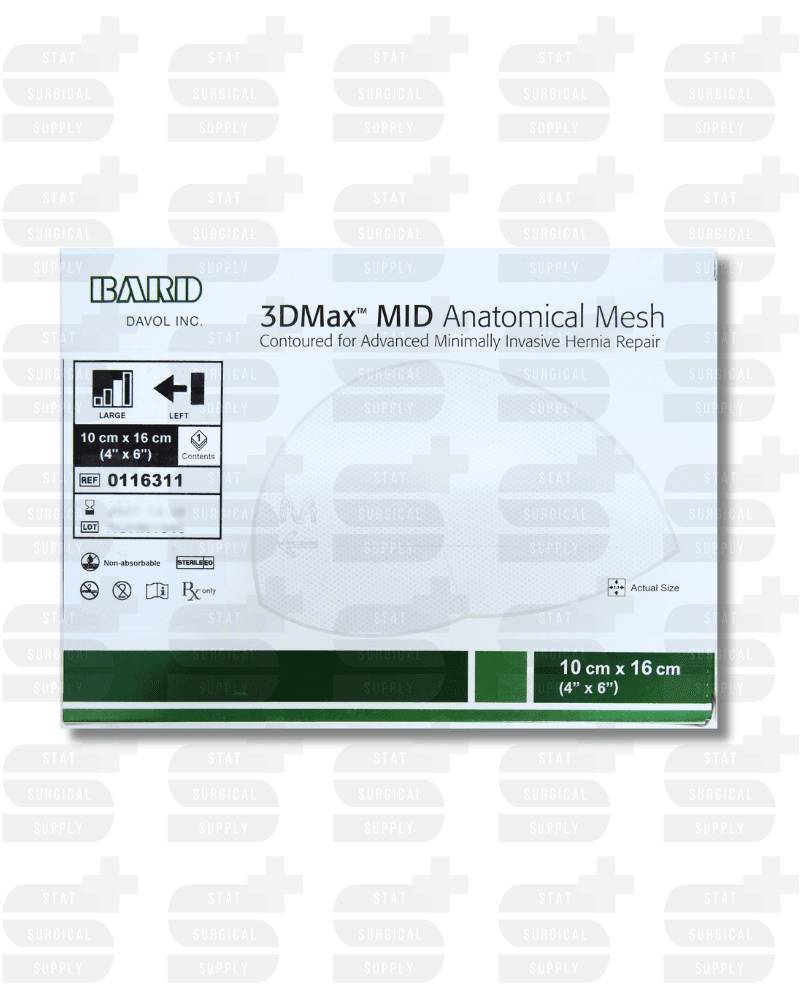 BARD 0116311 - Bard 3DMax MID Anatomical Mesh, Left, Large, 4" x 6" BARD 0116311 - Professional Surgical supplies product for healthcare facilities
